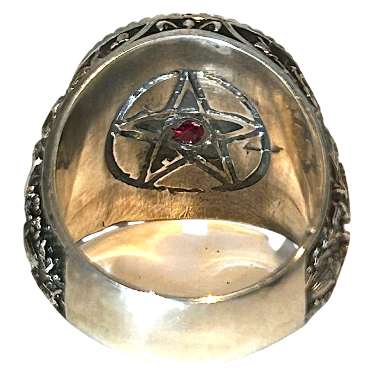 Ochiul Atotvăzător – Inel Masiv Argint 925 cu Simboluri Masonice și Cubic Zirconia