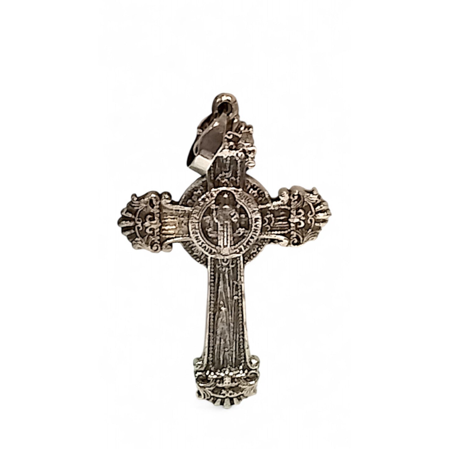 Pandantiv Cruce Ortodoxă Argint 925 – Iisus și Fecioara Maria, Dublu-Față
