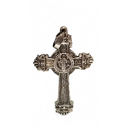 Pandantiv Cruce Ortodoxă Argint 925 – Iisus și Fecioara Maria, Dublu-Față